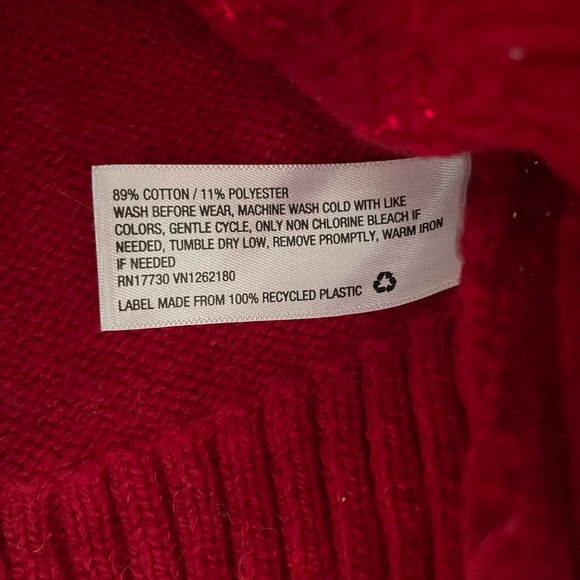 SOLD Red Cable Knit Sweater, 12 months - Picture 5 of 7